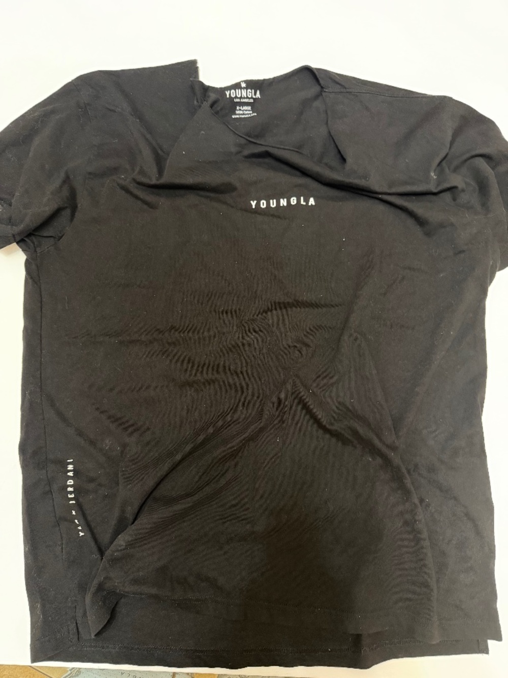 YoungLA x Jerdani Black Raw Neck T-Shirt Men’s XL Gym Streetwear
